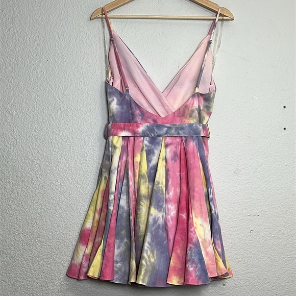 L’atiste by Amy Skater Mini Short Pink Purple Tie Dye Skater Dress Sz Large NWT - Picture 4 of 11
